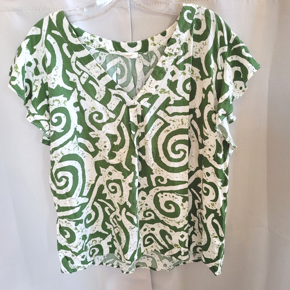 Haute Hippie Womens Top 1X Abstract Print Boho Eclectic Artistic Tribal 21641